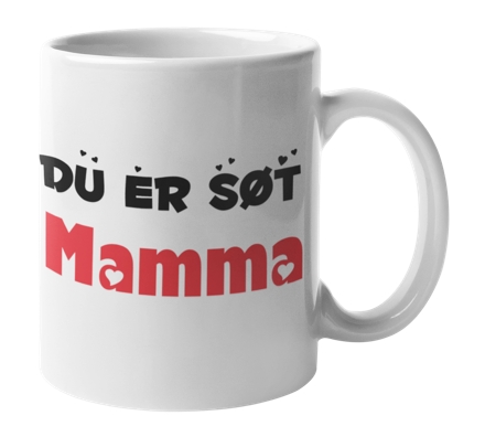 Kaffekopp - Du er søt Mamma! - Med personlig navn på