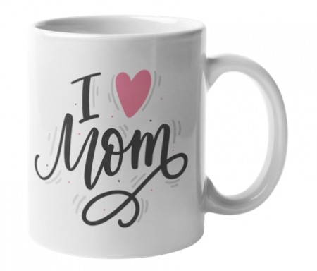 Kaffekrus I Love Mom med personlig navn på baksiden