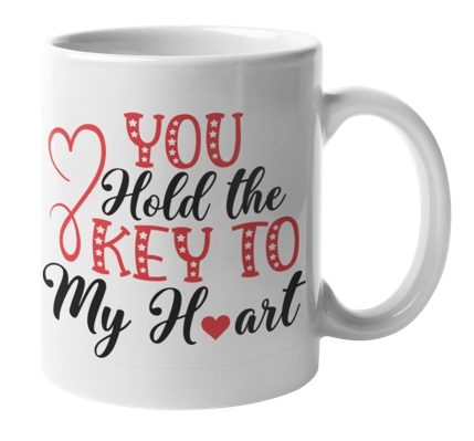 Kaffekopp - You Hold The Key Into My Heart - Med personlig navn på
