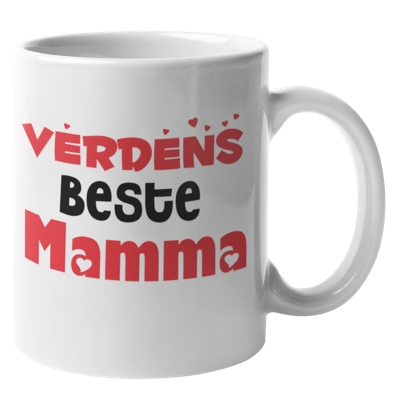 Kaffekrus Verdens Beste Mamma med personlig navn på baksiden