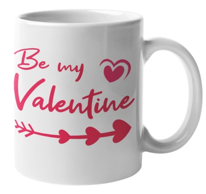 Kaffekopp - Be My Valentine Pil - Med personlig navn på.