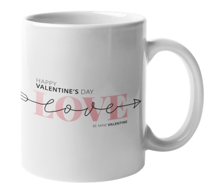 Kaffekopp - Happy Valentines Day Love - Med personlig navn på
